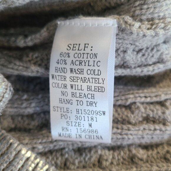 Boutique Gray Sweater Dress Womens Medium Silver Metallic NEW Cozy - Picture 4 of 5